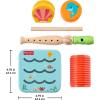 Fisher-Price Wood Toddler Toys Ocean Musical Instruments Set, 6 Wooden Pieces for Creative Play Preschool Kids Ages 2+ Years