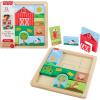 Fisher-Price Wood Toddler Toy Farm Blocks Puzzle, 14-Piece Wooden Activity for Developmental Play Preschool Kids Ages 2+ Years