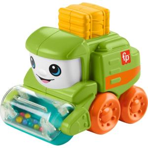 Fisher-Price Baby Toy Corn Popper Push-Along Vehicle with Sounds for Crawling Developmental Play Infants Ages 6+ Months(Tractor)