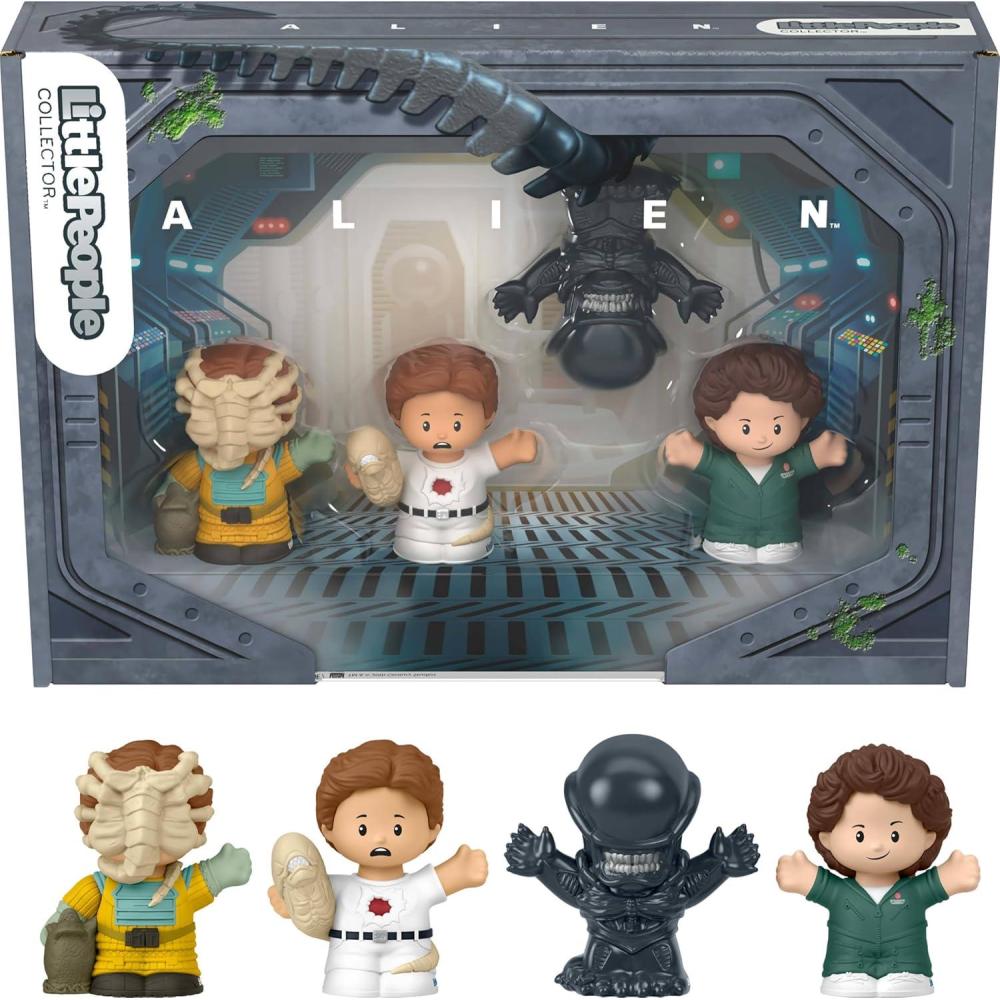imageLittle People Collector Alien Movie Special Edition Set for SciFi amp Horror Fans 4 Figures in a Display Package