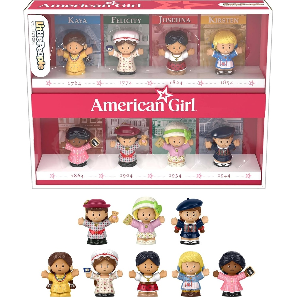 imageLittle People Collector American Girl 40th Anniversary Special Edition Figure Set for Fans 8 Characters in a Display Package