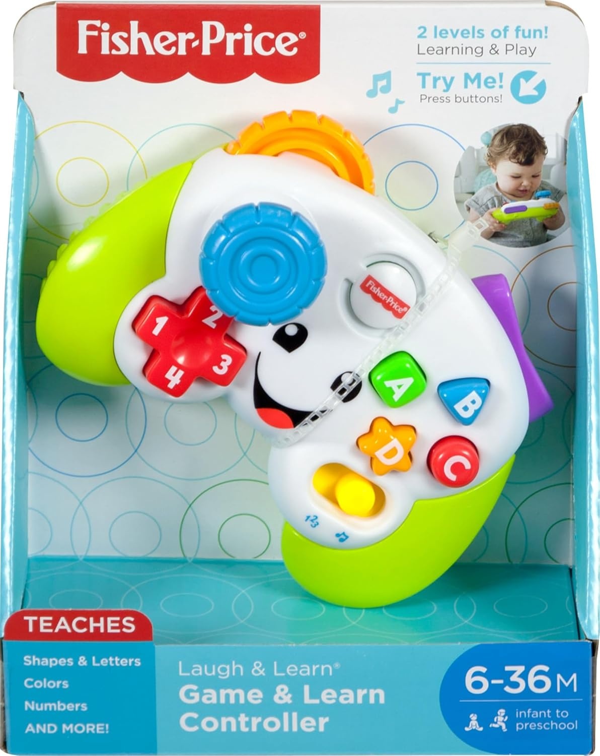 image:imageFisherPrice Baby amp Toddler Toy Laugh amp Learn Game amp Learn Controller Purple Musical Video Game Activity for Infants Ages 6 MonthsGreen