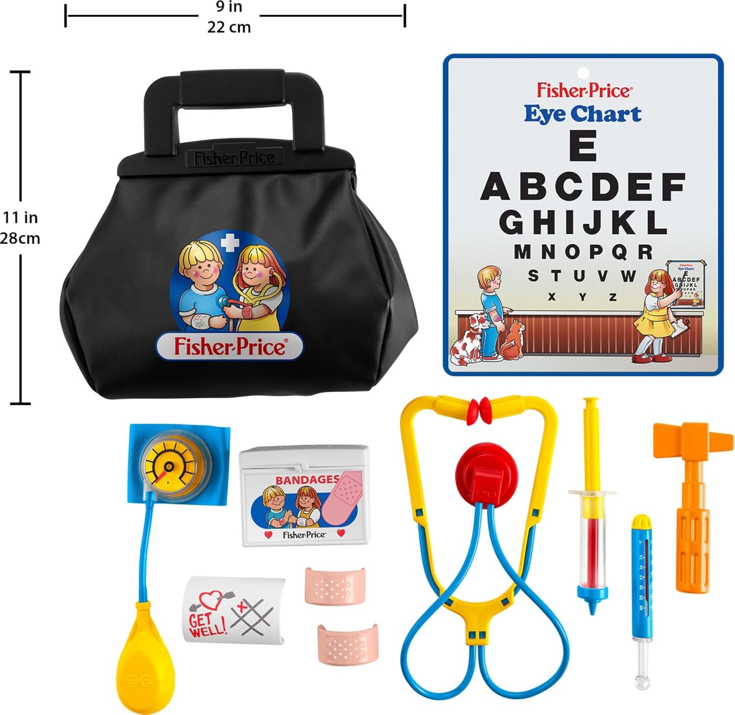 image:imageFisherPrice Preschool Toy 1988 Medical Kit 11Piece Retro Doctor Bag amp Tools Set for Pretend Play Kids Ages 3 Years