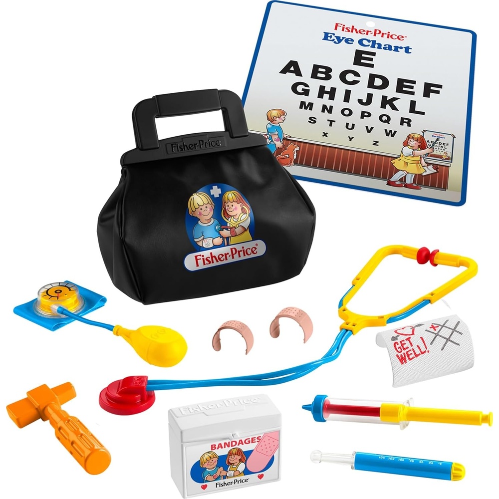 image:imageFisherPrice Preschool Toy 1988 Medical Kit 11Piece Retro Doctor Bag amp Tools Set for Pretend Play Kids Ages 3 Years