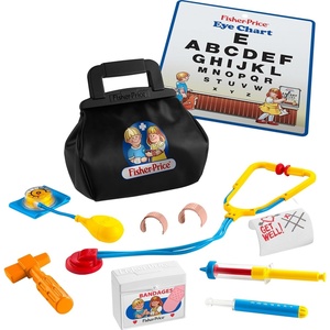 Fisher-Price Preschool Toy 1988 Medical Kit, 11-Piece Retro Doctor Bag & Tools Set for Pretend Play Kids Ages 3+ Years