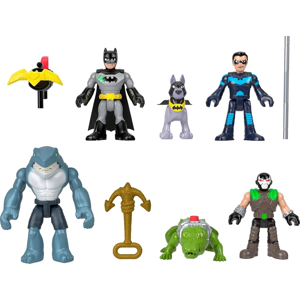 image:imageFisherPrice Imaginext DC Super Friends with six 3inch Action Figures and 4 Accessories Batman Bane Nightwing Styles May Vary