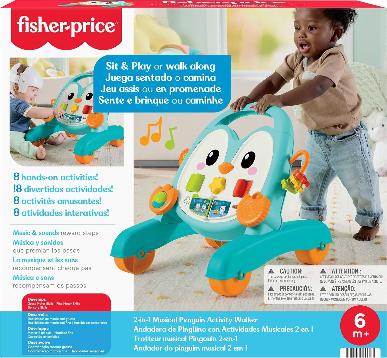 image:imageFisherPrice Baby Push Toy Musical Penguin Walker 2in1 Infant to Toddler Activity Play for Motor Skills Development Ages 6 Months
