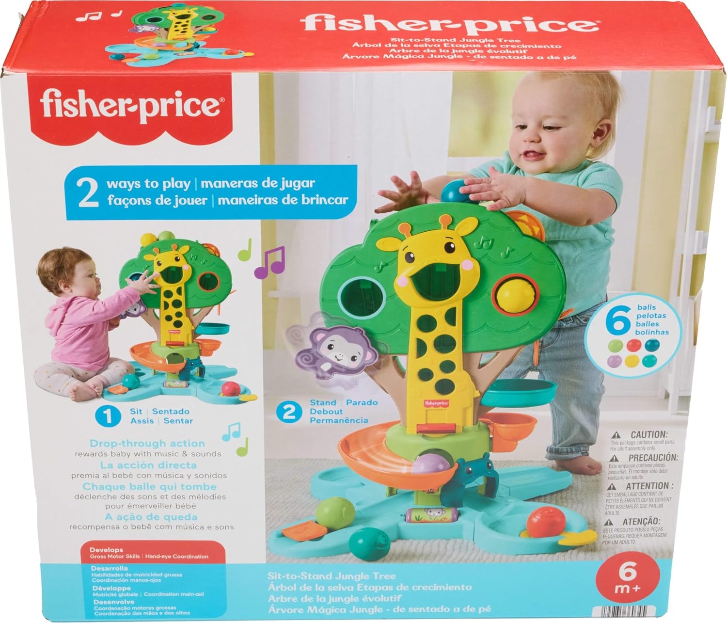 image:imageFisherPrice Baby Toy SittoStand Jungle Tree Musical Ball Drop Play Center amp 6 Balls Infant to Toddler Play Ages 6 Months