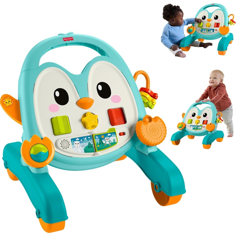 image:imageFisherPrice Baby Push Toy Musical Penguin Walker 2in1 Infant to Toddler Activity Play for Motor Skills Development Ages 6 Months