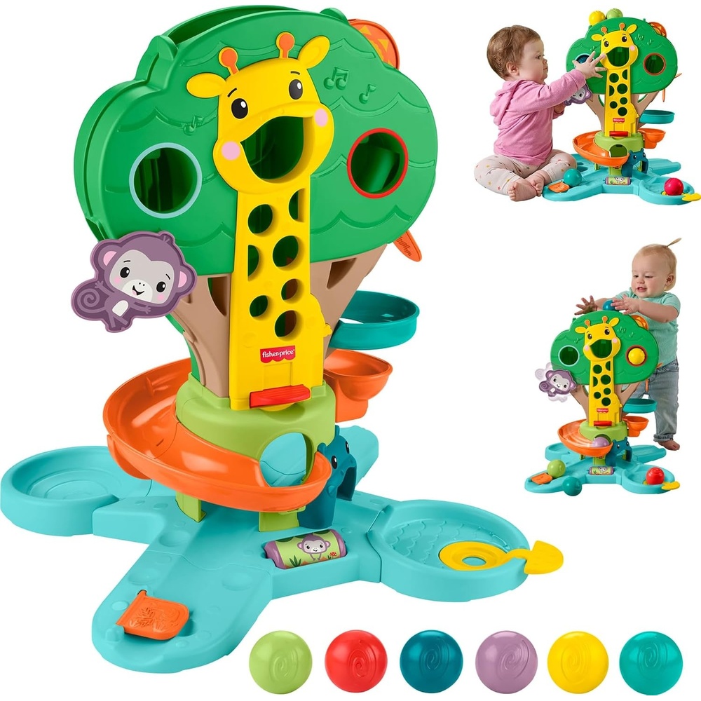 image:imageFisherPrice Baby Toy SittoStand Jungle Tree Musical Ball Drop Play Center amp 6 Balls Infant to Toddler Play Ages 6 Months