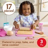 Fisher-Price Wood Preschool Toy Barbie Cookie Baking Set, 17 Wooden & Fabric Pieces for Kitchen Pretend Play Kids Ages 3+ Years