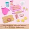 Fisher-Price Wood Preschool Toy Barbie Cookie Baking Set, 17 Wooden & Fabric Pieces for Kitchen Pretend Play Kids Ages 3+ Years