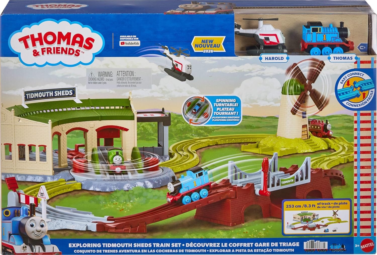 image:imageThomas amp Friends Toy Train Set by FisherPrice Explorin Tidmouth Sheds Playset with Thomas Engine amp Harold the Helicopter Features Turntable Track