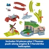 Thomas & Friends Toy Train Set by Fisher-Price, Explorin’ Tidmouth Sheds Playset with Thomas Engine & Harold the Helicopter, Features Turntable Track