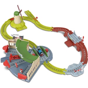 Thomas & Friends Toy Train Set by Fisher-Price, Explorin’ Tidmouth Sheds Playset with Thomas Engine & Harold the Helicopter, Features Turntable Track