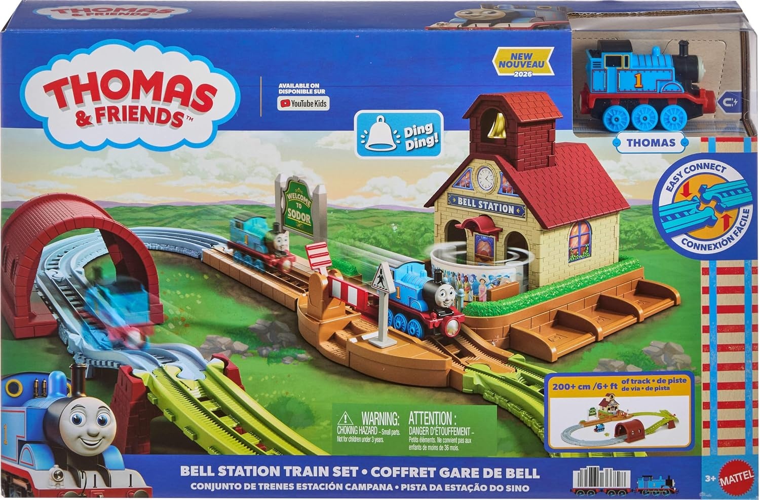 image:imageThomas amp Friends Bell Station Playset amp PushAlong Thomas Toy Train Includes 1 Engine amp Track with TrainPlay Details Bell Passenger Carousel Tunnel amp Gate by FisherPrice