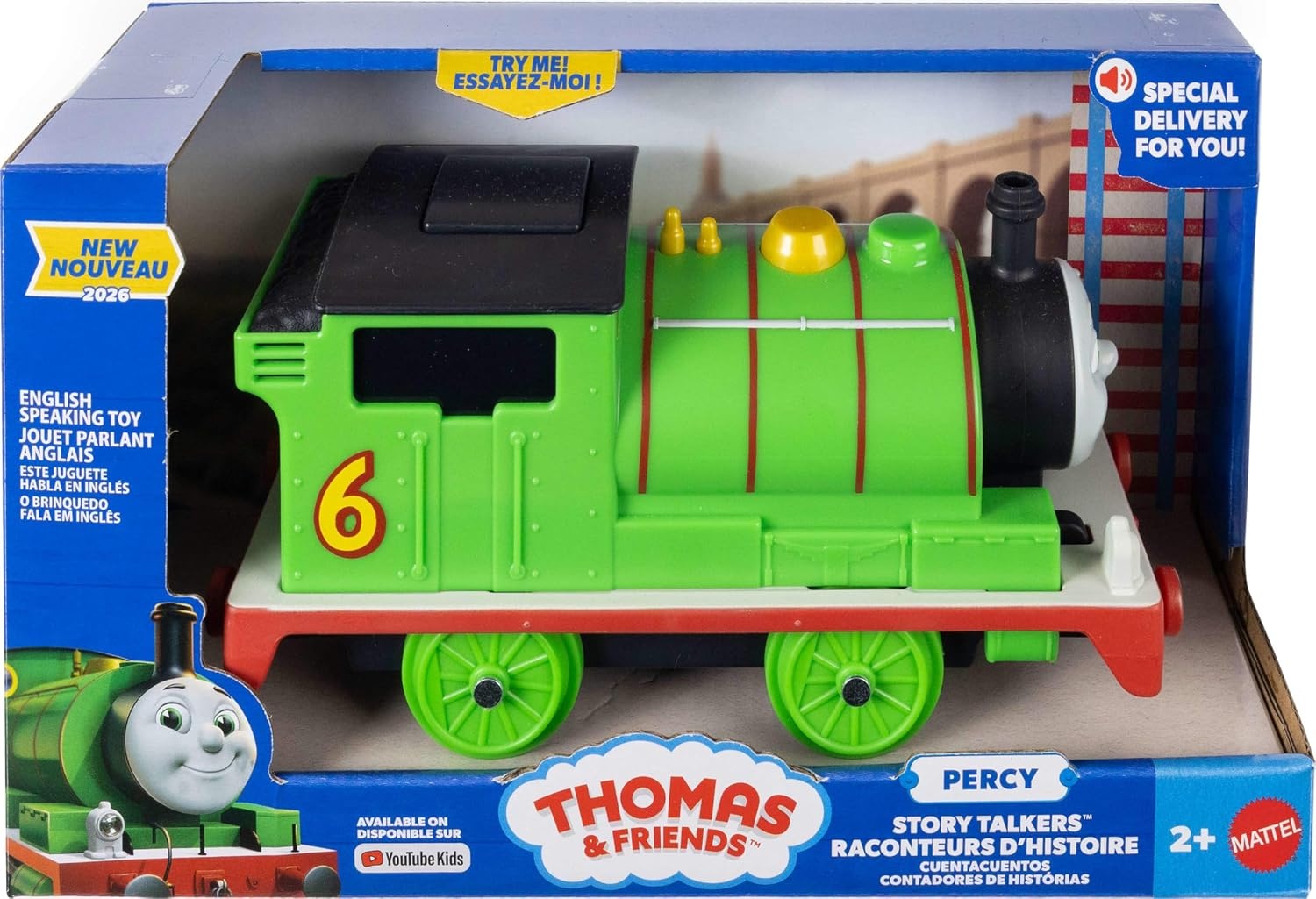 image:imageThomas amp Friends Talking Thomas Engine by FisherPrice BatteryPowered LargeScale Engine for Preschoolers Can Make amp Say 15 Different Train Noises amp SayingsPercy
