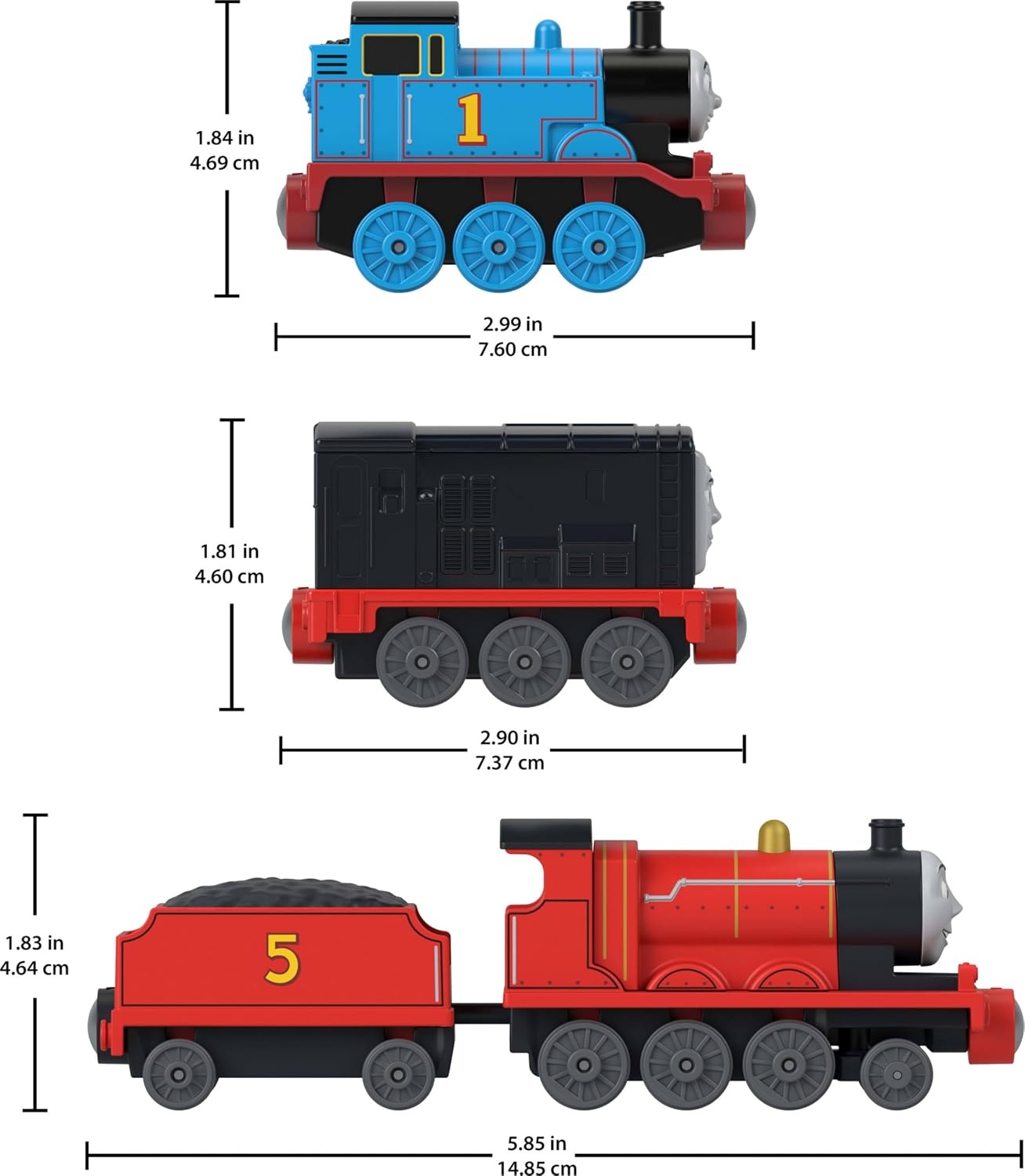 image:imageThomas amp Friends Toy Engine 3Pack by FisherPrice Multipack with Thomas Diesel amp James PushAlong Toy Train Engines with Magnetic Connectors Amazon Exclusive