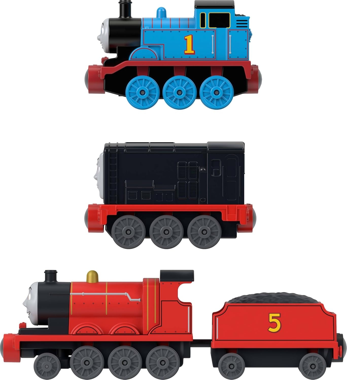 image:imageThomas amp Friends Toy Engine 3Pack by FisherPrice Multipack with Thomas Diesel amp James PushAlong Toy Train Engines with Magnetic Connectors Amazon Exclusive