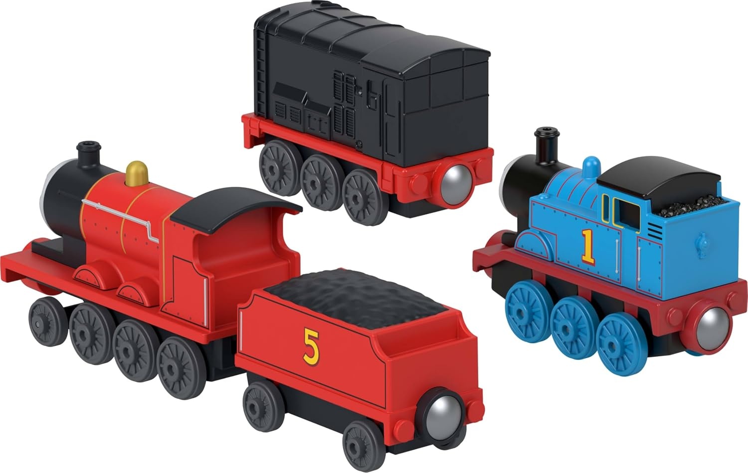 image:imageThomas amp Friends Toy Engine 3Pack by FisherPrice Multipack with Thomas Diesel amp James PushAlong Toy Train Engines with Magnetic Connectors Amazon Exclusive
