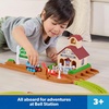 ​Thomas & Friends Bell Station Playset & Push-Along Thomas Toy Train | Includes 1 Engine & Track with Train-Play Details: Bell, Passenger Carousel, Tunnel & Gate, by Fisher-Price