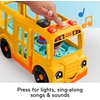 Fisher-Price Little People School Bus, Multilanguage Version | English, French, Spanish, Portuguese, Musical Push-Along Vehicle, Pretend Play with 2 Figures, Kids Ages 1+ Years