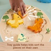 Fisher-Price Wood Toddler Toy 2-in-1 Dinosaur Puzzle, 8-Piece Wooden Activity for Developmental Play Preschool Kids Ages 2+ Years